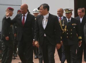 Le Président Martelly et le Président équatorien, M. Rafel Correa